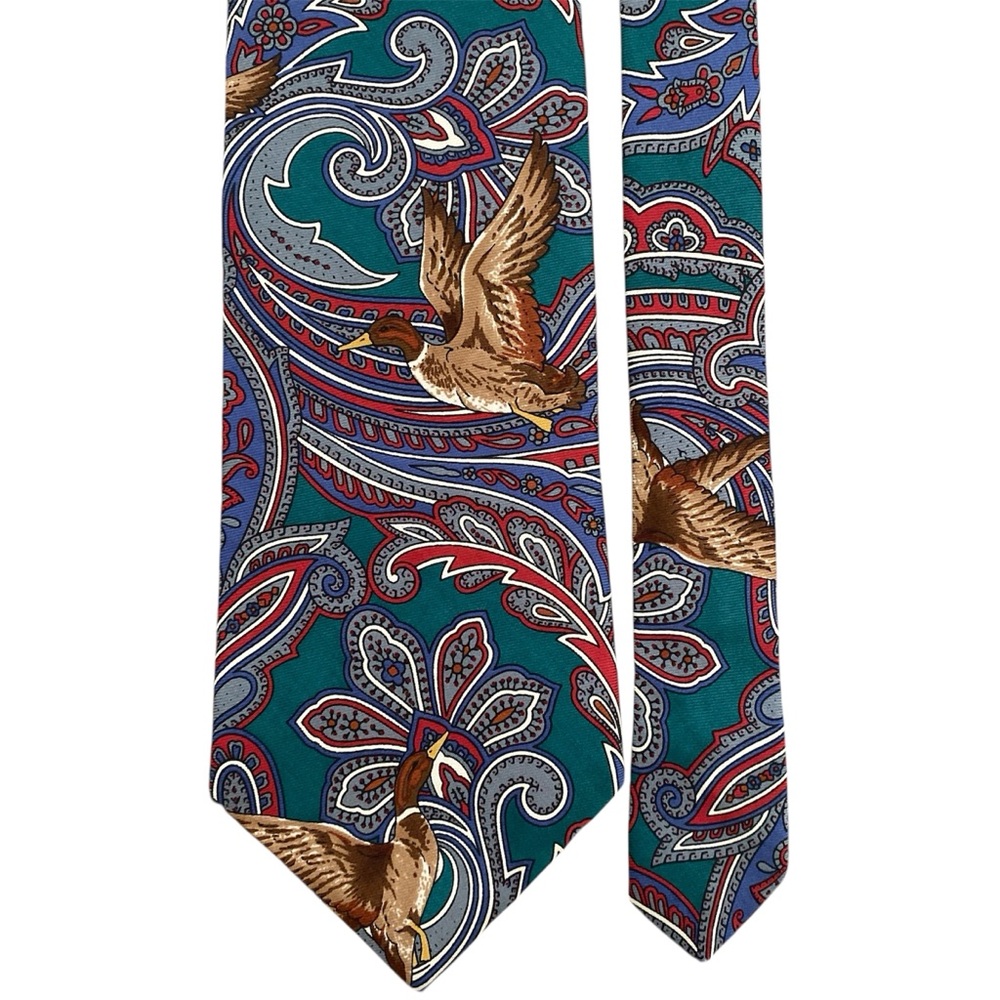 Brooks Brothers Makers Silk Tie Bird Paisley Multicolor Novelty Business USA